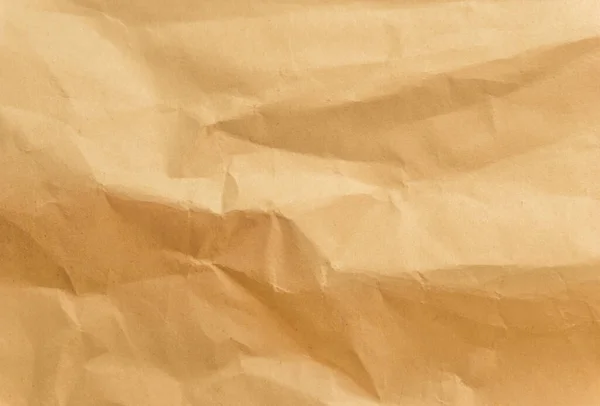 Brown Crumpled Wrapping Paper Background Texture Yellow Wrinkled Old Vintage — Stock Photo, Image