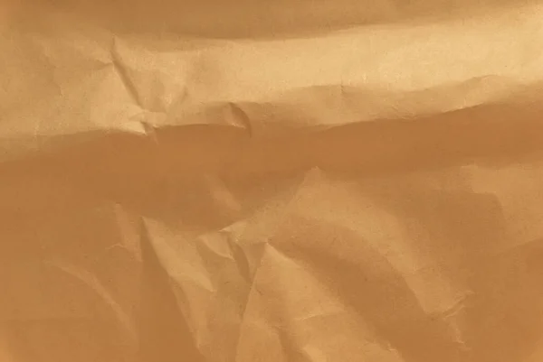 Braun Zerknittertes Packpapier Hintergrund Textur Aus Gelbem Faltigem Altem Altpapier — Stockfoto