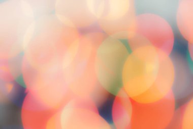 Soyut renkli, odaklanmış dairesel fakül. Bokeh bulanık renk ışığı arka planı kullanabilir. Yeni yıl Bokeh feshi