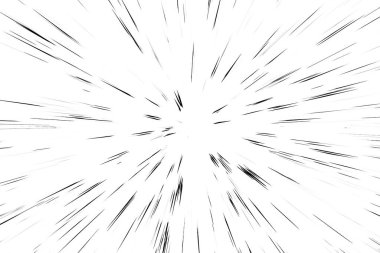 Beyaz arkaplanda Bokeh siyah çizgileri, soyut hız ışık hareketi bulanık dokusu, yıldız parçacığı veya uzay yolculuğu, siyah ve beyaz ekstrüzyon etkisi