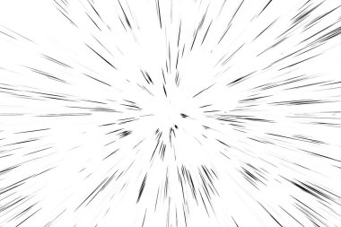 Beyaz arkaplanda Bokeh siyah çizgileri, soyut hız ışık hareketi bulanık dokusu, yıldız parçacığı veya uzay yolculuğu, siyah ve beyaz ekstrüzyon etkisi