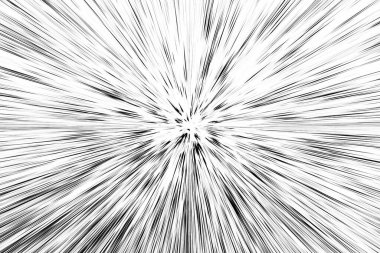 Beyaz arkaplanda Bokeh siyah çizgileri, soyut hız ışık hareketi bulanık dokusu, yıldız parçacığı veya uzay yolculuğu, siyah ve beyaz ekstrüzyon etkisi