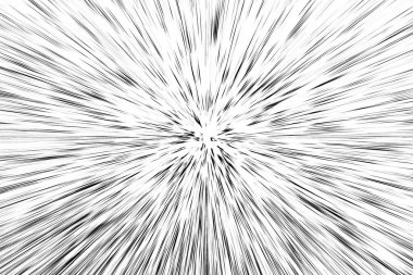 Beyaz arkaplanda Bokeh siyah çizgileri, soyut hız ışık hareketi bulanık dokusu, yıldız parçacığı veya uzay yolculuğu, siyah ve beyaz ekstrüzyon etkisi