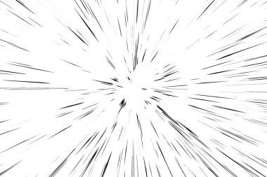 Beyaz arkaplanda Bokeh siyah çizgileri, soyut hız ışık hareketi bulanık dokusu, yıldız parçacığı veya uzay yolculuğu, siyah ve beyaz ekstrüzyon etkisi