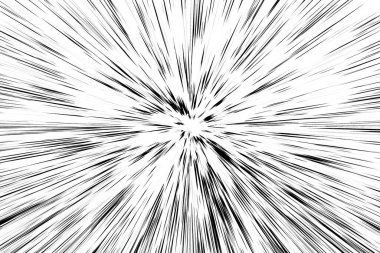 Beyaz arkaplanda Bokeh siyah çizgileri, soyut hız ışık hareketi bulanık dokusu, yıldız parçacığı veya uzay yolculuğu, siyah ve beyaz ekstrüzyon etkisi