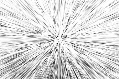 Beyaz arkaplanda Bokeh siyah çizgileri, soyut hız ışık hareketi bulanık dokusu, yıldız parçacığı veya uzay yolculuğu, siyah ve beyaz ekstrüzyon etkisi