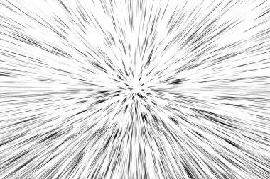 Beyaz arkaplanda Bokeh siyah çizgileri, soyut hız ışık hareketi bulanık dokusu, yıldız parçacığı veya uzay yolculuğu, siyah ve beyaz ekstrüzyon etkisi