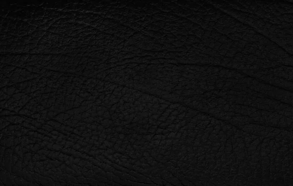 Schwarze Natürliche Zerknitterte Ledertextur Makro Dunkles Material Mit Muster Tapetenhintergrund — Stockfoto