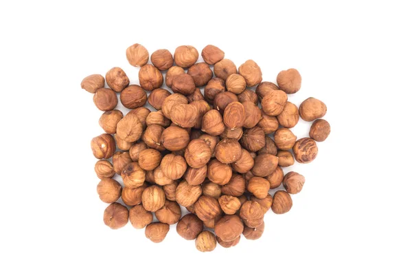 Hazelnut Nuts White Background Peeled Filbert — Stock Photo, Image