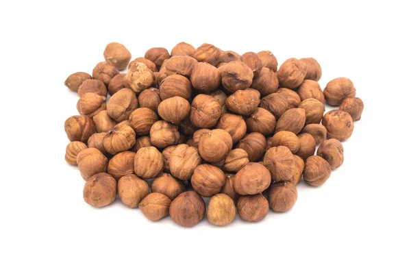 Hazelnut Nuts White Background Peeled Filbert — Stock Photo, Image