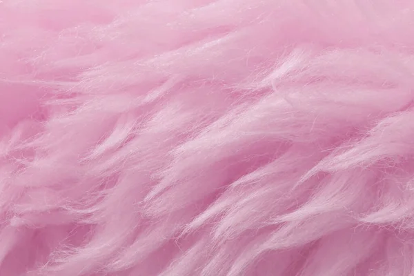 粉色动物毛织品背景 玫瑰色天然羊毛 毛绒绒毛绒绒的特写纹理 — 图库照片