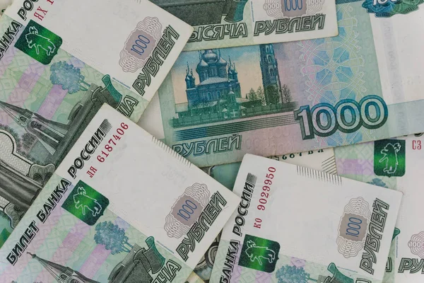 Rus parası arka plan dokusunu destekler. Rus parası, faturalar