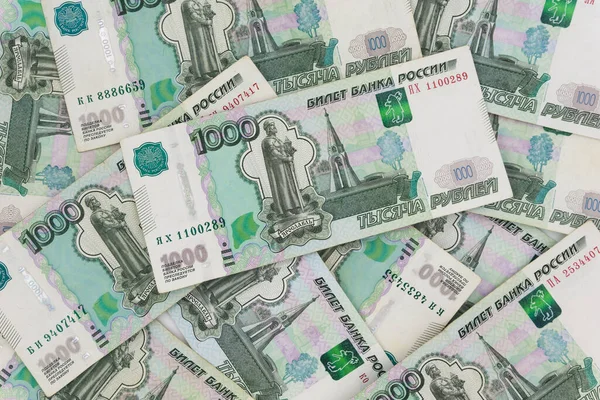 Rus Parası Arka Plan Dokusunu Destekler Rus Parası Faturalar — Stok fotoğraf