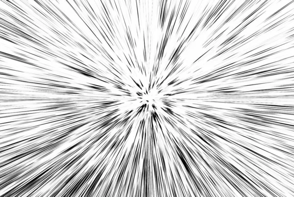 白色背景上的Bokeh黑线 抽象的光速运动模糊纹理 恒星粒子或空间旅行 黑白挤压效果 — 图库照片