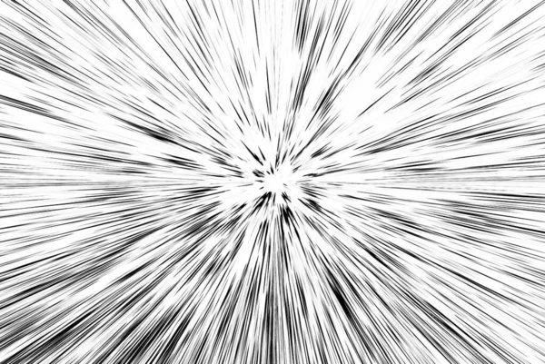 白色背景上的Bokeh黑线 抽象的光速运动模糊纹理 恒星粒子或空间旅行 黑白挤压效果 — 图库照片