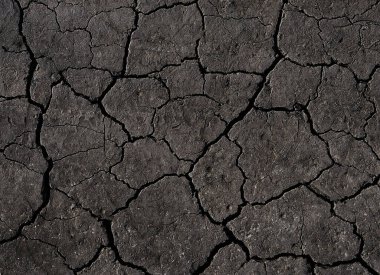 Siyah çatlamış zemin dokusu arka planı
