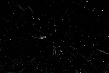 Bokeh beyaz çizgileri ve siyah arkaplan üzerindeki noktalar, soyut ışık hareketi bulanık dokusu, parçacık veya uzay yolculuğu, siyah ve beyaz ekstrüzyon etkisi