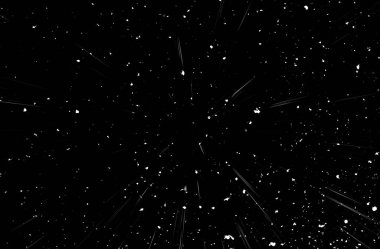 Bokeh beyaz çizgileri ve siyah arkaplan üzerindeki noktalar, soyut hız ışık hareketi bulanık dokusu, parçacık veya uzay yolculuğu, siyah ve beyaz ekstrüzyon etkisi, illüstrasyon