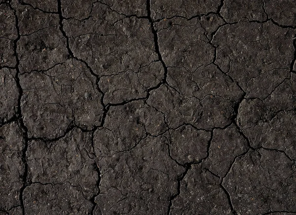 Siyah çatlamış zemin dokusu arka planı