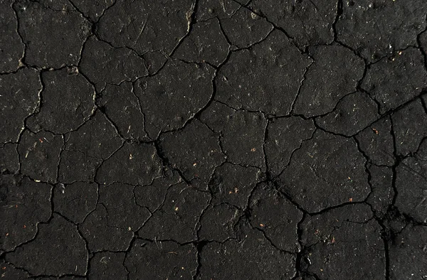 Siyah kurumuş ve çatlamış toprak zemin zemin, gri çatlak zemin, gri çatlak yüzey, koyu çatlak doku, tasarımcılar için.