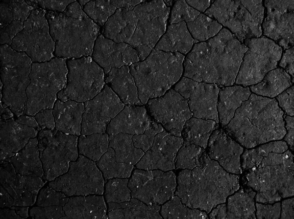 Black Dried Cracked Ground Earth Background Gray Close Dry Fissure — Stock Photo, Image