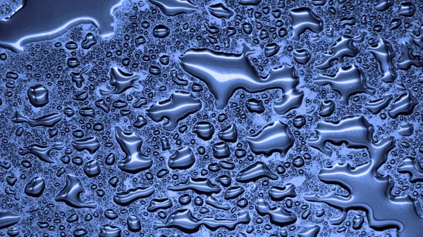 Капли Воды Синем Фоне Текстура — стоковое фото