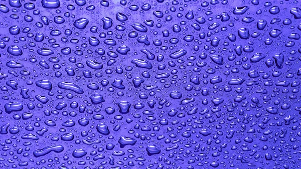 Gotas Agua Sobre Fondo Púrpura Textura — Foto de Stock