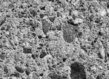 Eski gri beton duvar taş ve kaldırım taşları arka plan dokusu, gri yıpranmış beton duvar ve çakıl dokusu, grunge