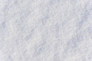 Beyaz, parlak kar arkaplan dokusu, taze kar dokusu, karlı yüzey yakın çekim