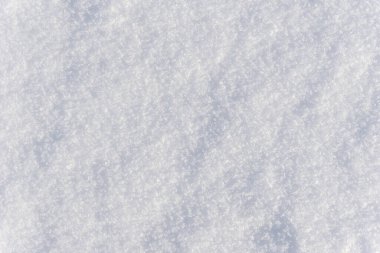 Beyaz, parlak kar arkaplan dokusu, taze kar dokusu, karlı yüzey yakın çekim