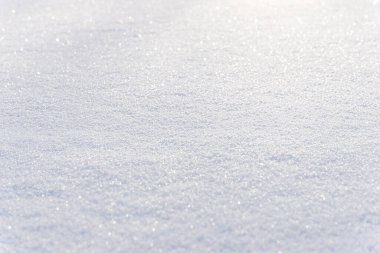 Beyaz, parlak kar arkaplan dokusu, taze kar dokusu, karlı yüzey yakın çekim