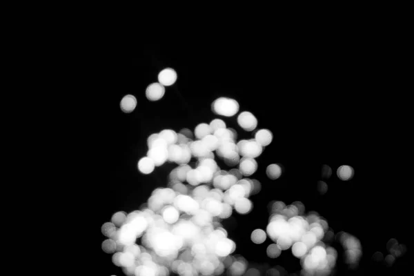 Белый Боке Черном Фоне Крупным Планом Яркие Блики Светлой Текстуры — стоковое фото