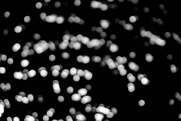 Siyah Arkaplanda Beyaz Bir Bokeh Parlak Işık Deseni Aydınlık Işıklar — Stok fotoğraf