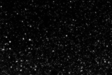 Siyah arkaplanda kaotik beyaz bokeh, ışık lekeleri dokusu, soyut bulanıklık, düşen kar, yıldızlı gökyüzü