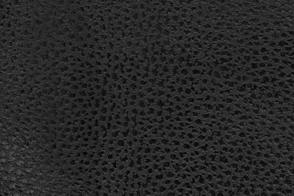 Black Natural Leather Texture Macro Dark Material Pattern Wallpaper Background — Stock Photo, Image