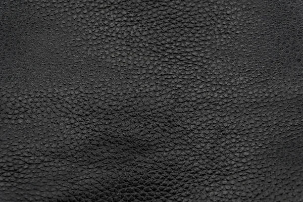 Black natural leather texture macro. Dark material with a pattern, wallpaper background