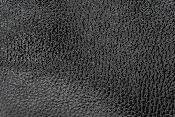Natürliches Schwarzes Leder Textur Makro Dunkles Material Mit Muster Tapetenhintergrund — Stockfoto