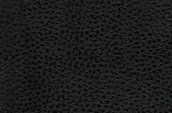 Textura Cuero Natural Negro Macro Material Oscuro Con Patrón Fondo — Foto de Stock