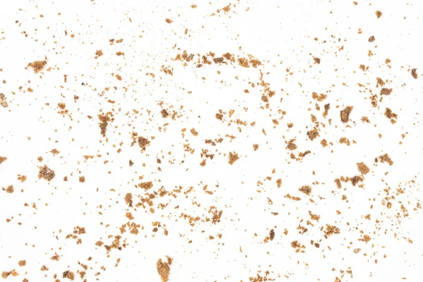 Bread Crumbs White Background Scattered Remnants Bread — Stock Photo, Image