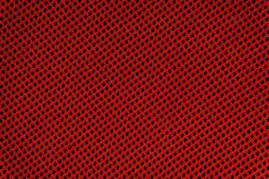 Elmas desenli kırmızı ve siyah tekstil arka plan, yakın plan deseni