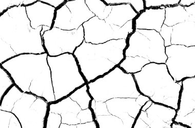 Beyaz kurumuş ve çatlamış toprak arka planı. Kuru yarık alanına yakın. erozyon