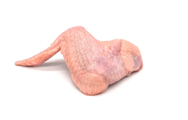Raw Kyckling Vingar Isolerad Vit Bakgrund Fågelvingar — Stockfoto