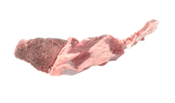 Råa Revben Med Kött Vit Bakgrund — Stockfoto