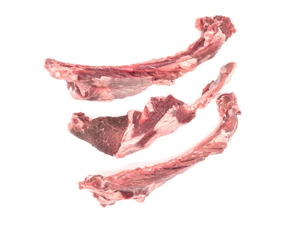 Сырые Ребрышки Мясом Белом Фоне — стоковое фото