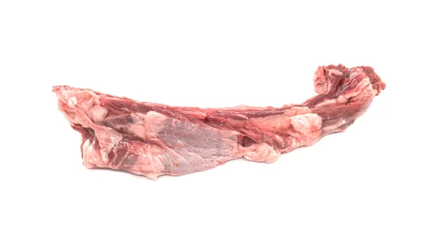 Costelas Cruas Com Carne Fundo Branco — Fotografia de Stock