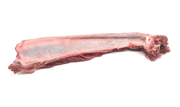 Råa Revben Med Kött Vit Bakgrund — Stockfoto