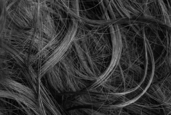 Noir Blanc Fond Texture Cheveux Longs — Photo