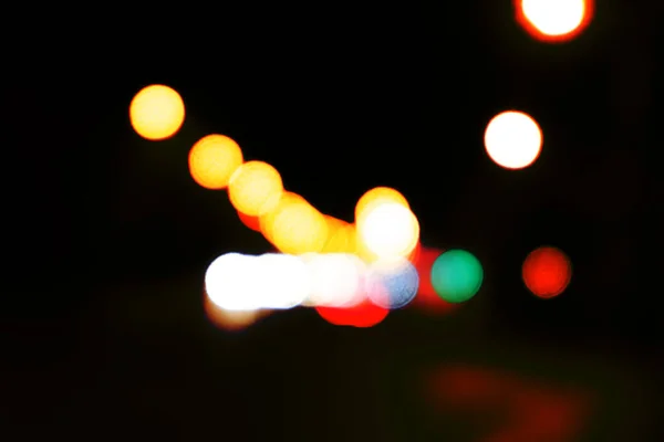 Bokeh Ilumina Ruas Noturnas Textura Cidade Luzes Embaçadas Retro Tonificadas — Fotografia de Stock