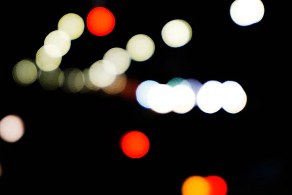 Bokeh Ilumina Ruas Noturnas Textura Cidade Luzes Embaçadas Retro Tonificadas — Fotografia de Stock