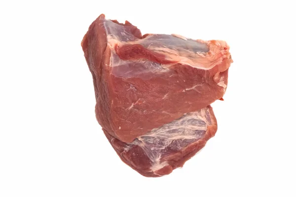 Trozo Carne Fresca Cruda Aislada Sobre Fondo Blanco — Foto de Stock